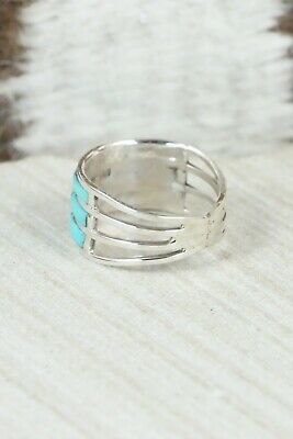 Turquoise & Sterling Silver Ring - Claresse Kylestewa - Size 6.75