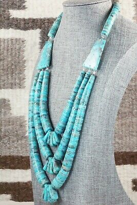 Turquoise & Sterling Silver Necklace - Lupe Lovato