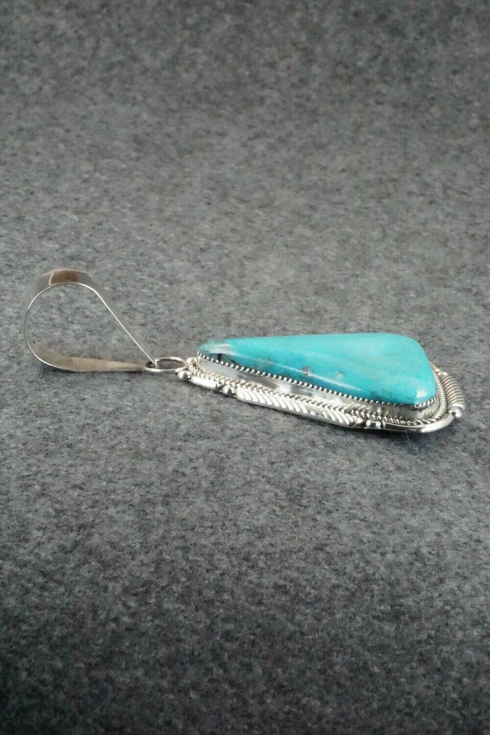 Turquoise and Sterling Silver Pendant - Kenny Calavaza