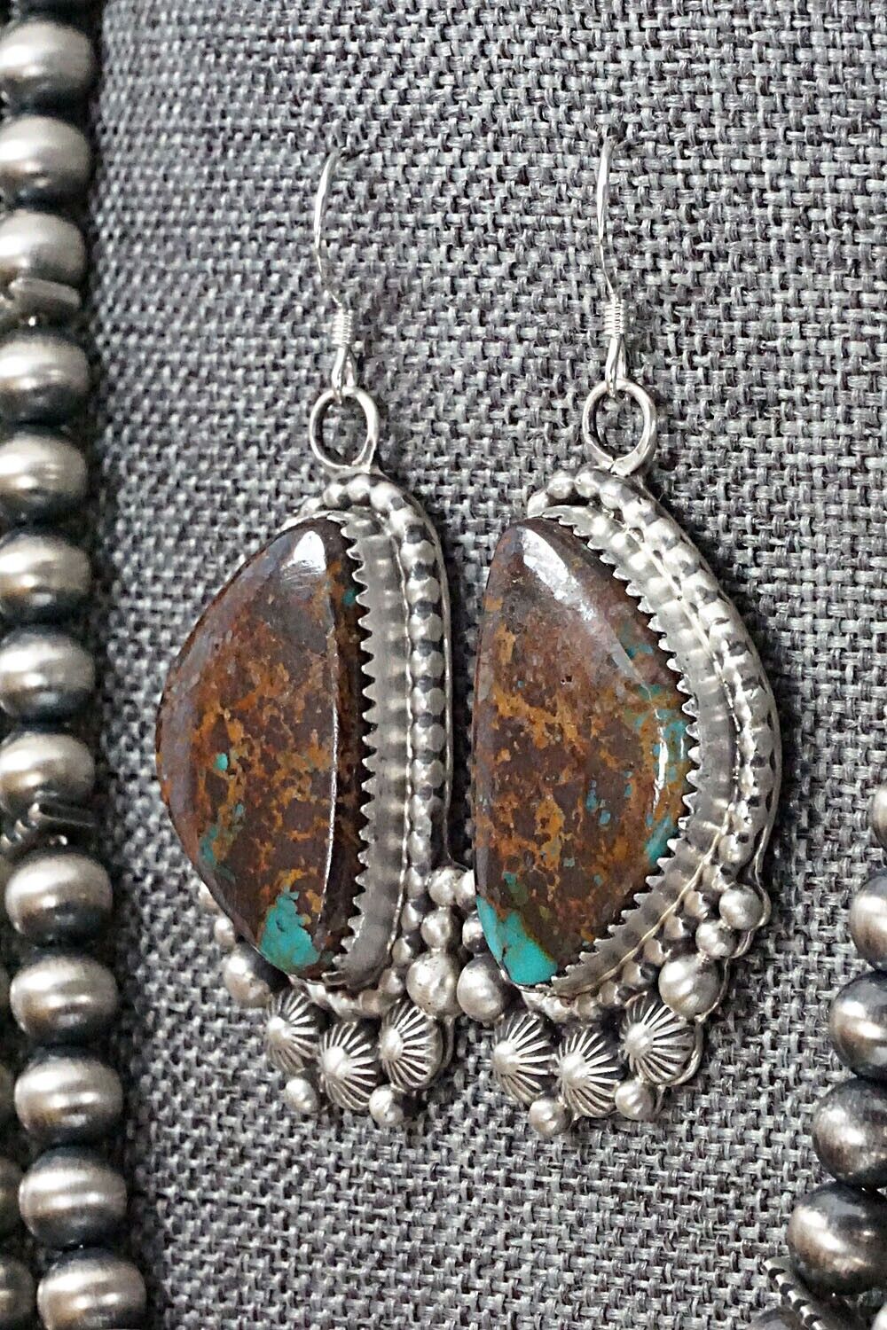 Turquoise & Sterling Silver Squash Blossom Set - Tom Lewis