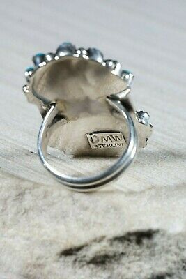 Navajo Turquoise and Sterling Silver Ring - Donovan Wilson - Size 7.5 - High Lonesome Trading