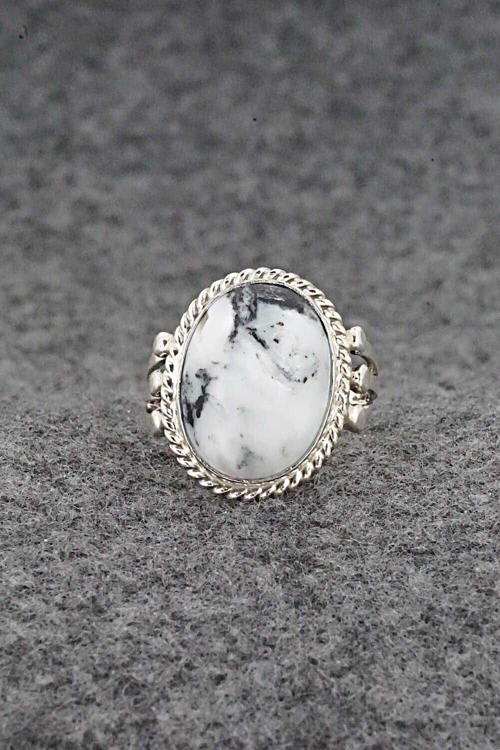 White Buffalo & Sterling Silver Ring - Grace Kenneth - Size 5