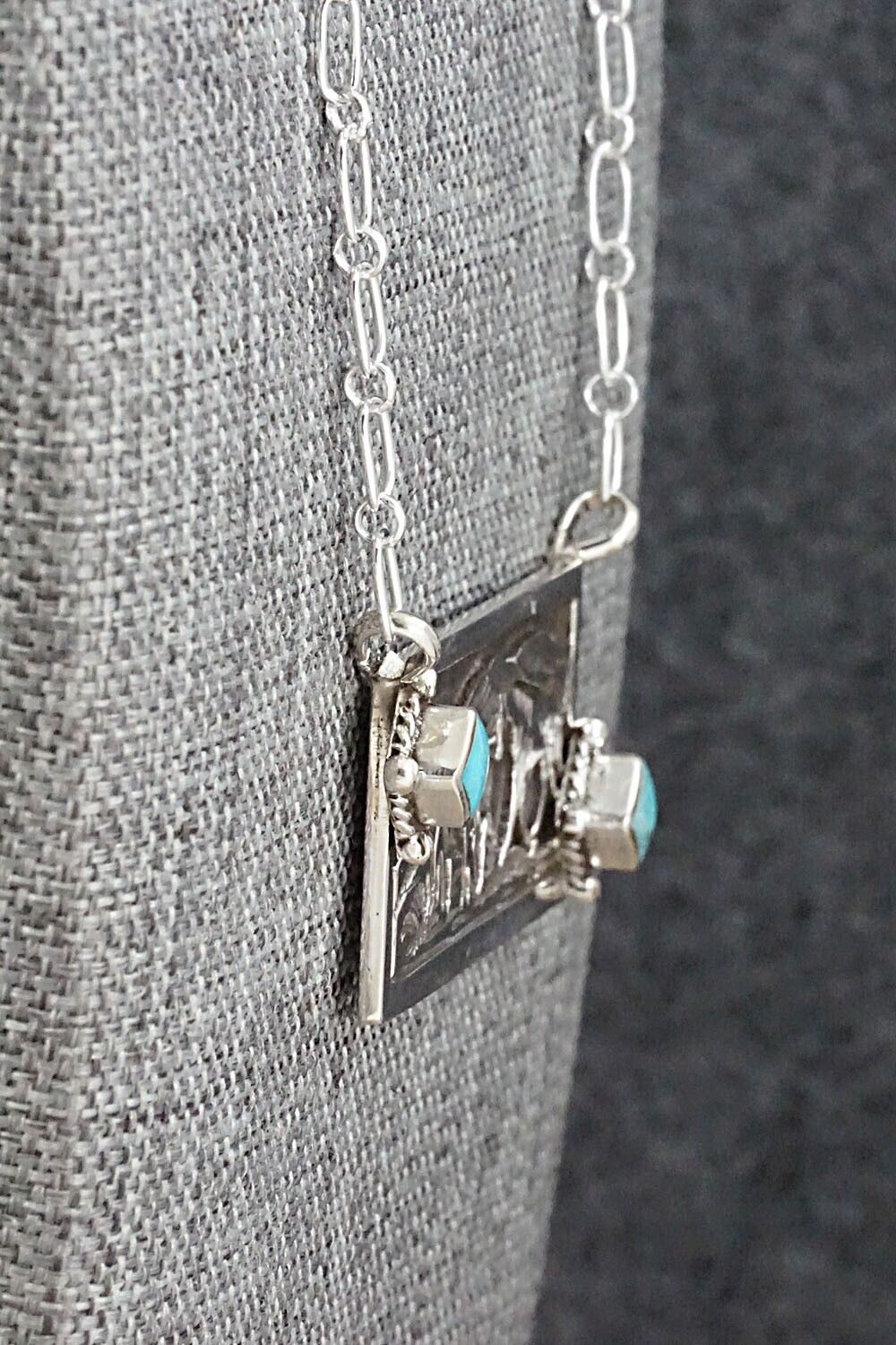 Turquoise & Sterling Silver Necklace - Jeremy Delgarito