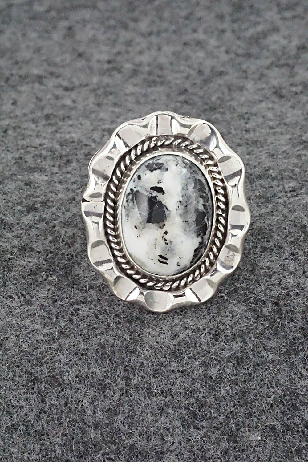 White Buffalo & Sterling Silver Ring - Samuel Yellowhair - Size 7