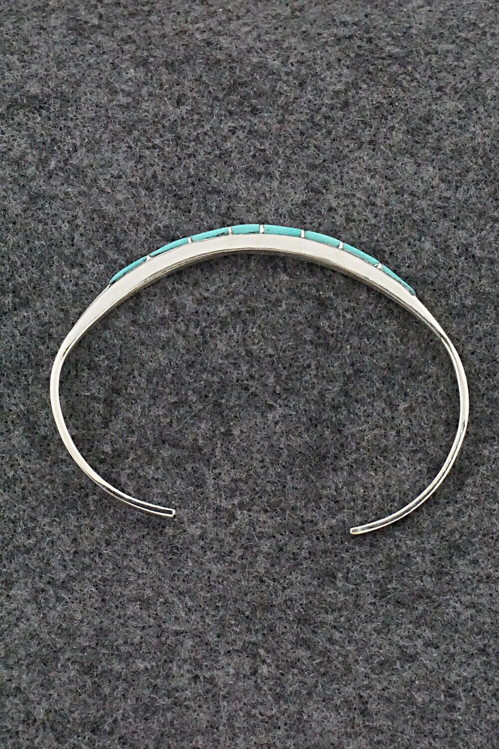 Turquoise & Sterling Silver Inlay Bracelet - Jeanette Chavez