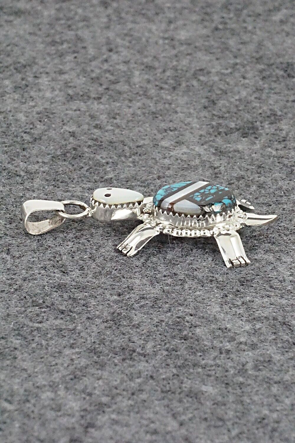 Multi Stone & Sterling Silver Inlay Pendant - Wayne Haloo