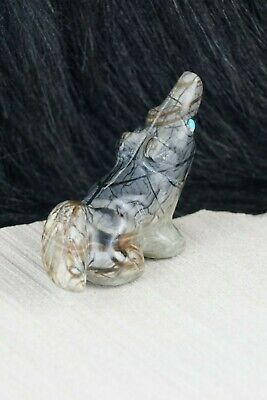 Wolf Zuni Fetish Carving - Louise Ponchuella - High Lonesome Trading