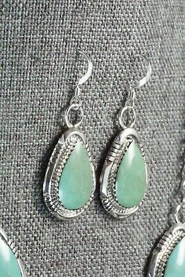 Turquoise & Sterling Silver Necklace and Earrings - Tom Lewis