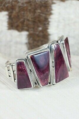 Navajo Spiny Oyster & Sterling Silver Bracelet - Raymond Delgarito - High Lonesome Trading