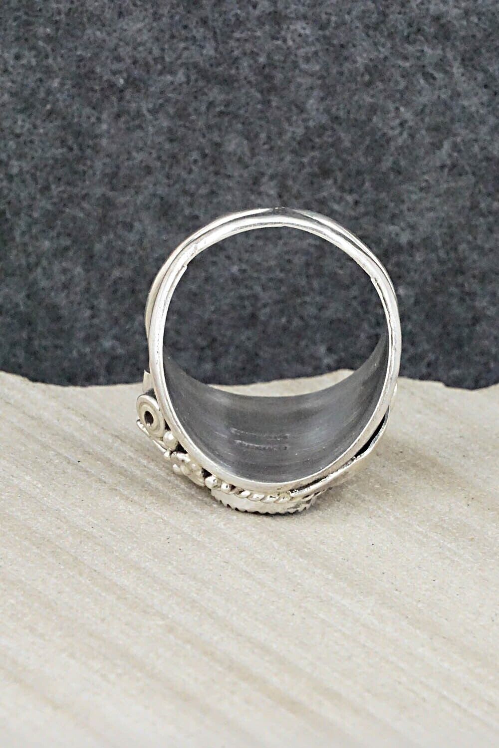 Turquoise & Sterling Silver Ring - Leonard Spencer - Size 12.5