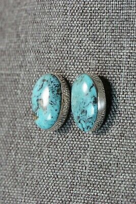 Navajo Turquoise & Sterling Silver Earrings - Ervin Tsosie