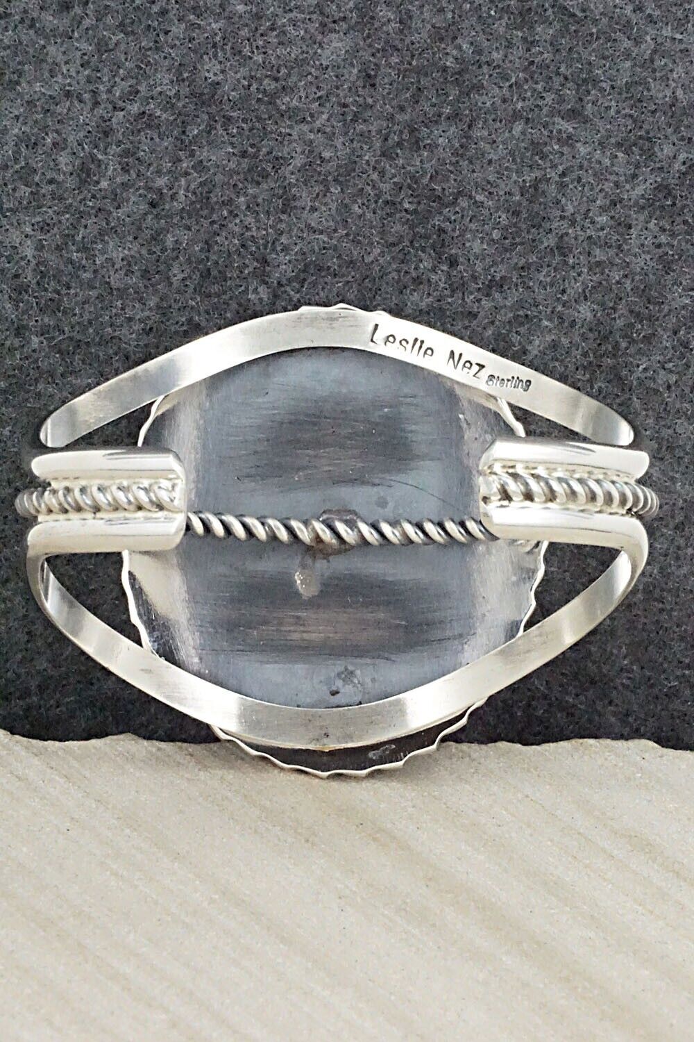 Turquoise & Sterling Silver Bracelet - Leslie Nez