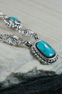Navajo Turquoise & Sterling Silver Necklace - Lee Shorty