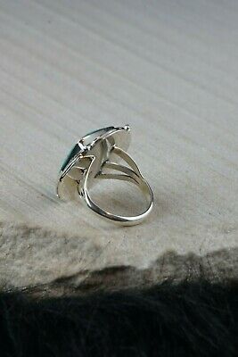 Navajo Turquoise and Sterling Silver Ring - Sadie Jim - Size 9.5 - High Lonesome Trading