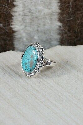 Navajo Turquoise & Sterling Silver Ring - Daniel Benally - Size 9.5