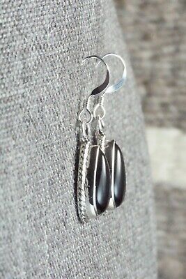 Onyx & Sterling Silver Earrings - Angeline Platero