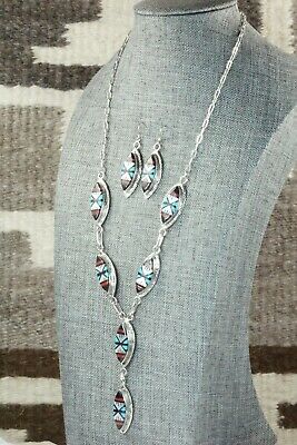 Multi Stone & Sterling Silver Necklace and Earrings Set - Leslie Lamy
