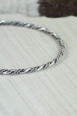 Navajo Sterling Silver Bangle - Elaine Tahe