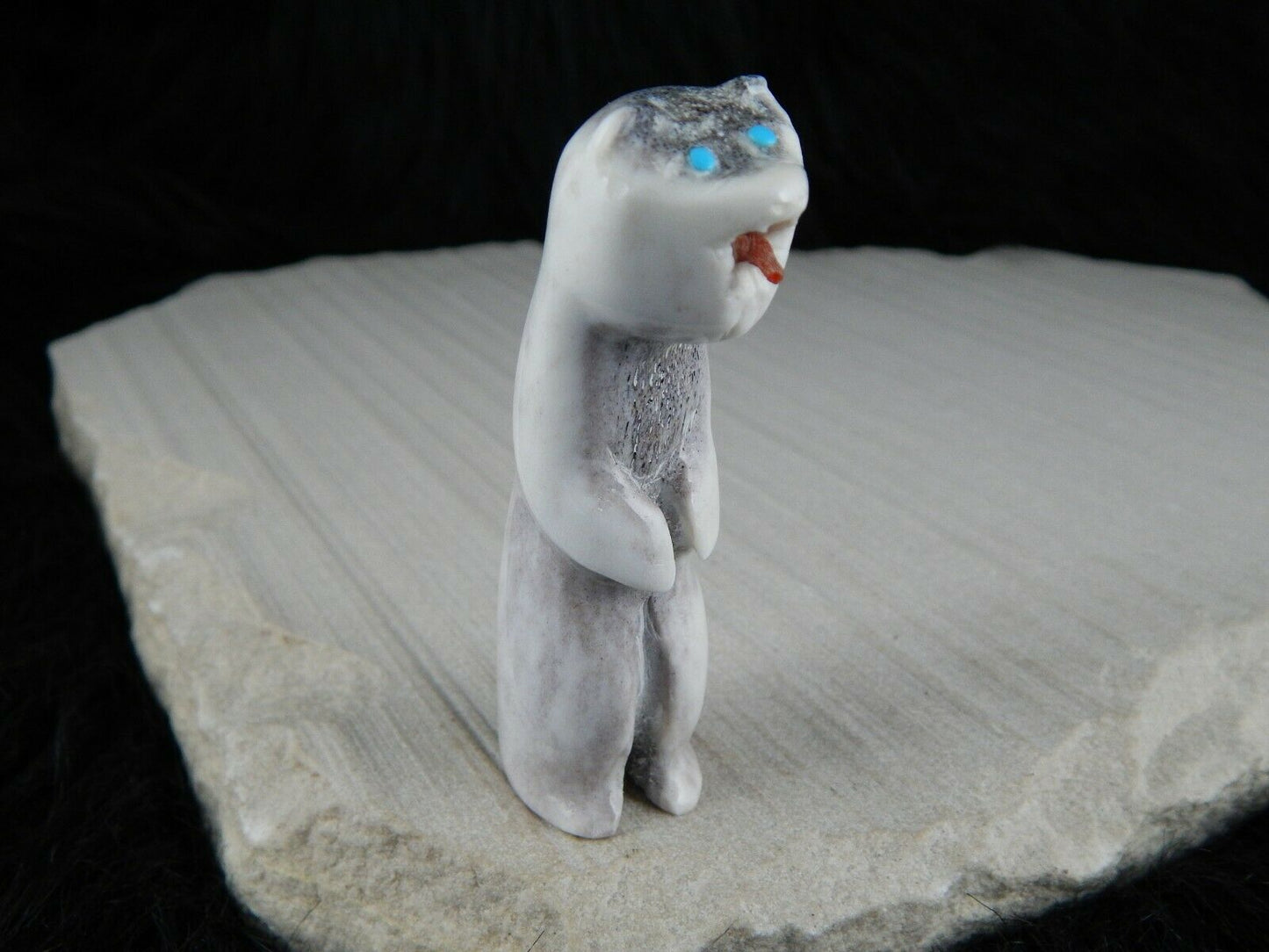 Bear Zuni Fetish Carving - Marlon Lowsayatee - High Lonesome Trading