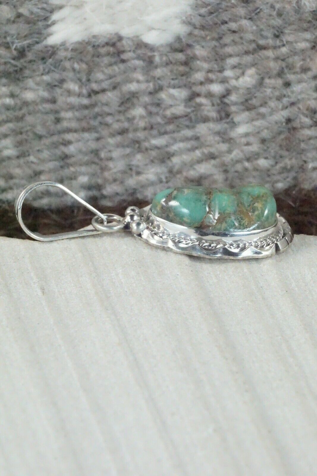 Turquoise & Sterling Silver Pendant - Samuel Yellowhair