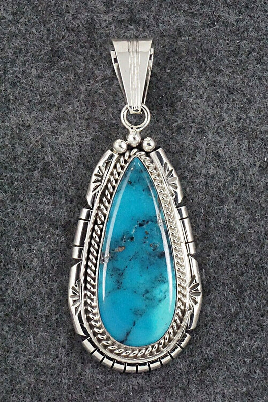 Turquoise & Sterling Silver Pendant - Samuel Yellowhair