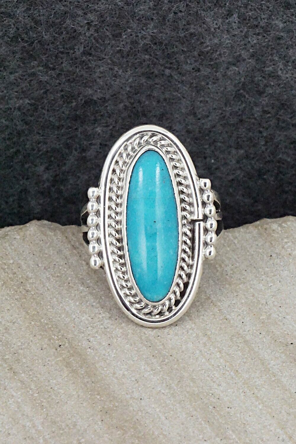 Turquoise & Sterling Silver Ring - Samuel Yellowhair - Size 5.75