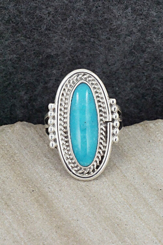 Turquoise & Sterling Silver Ring - Samuel Yellowhair - Size 5.75