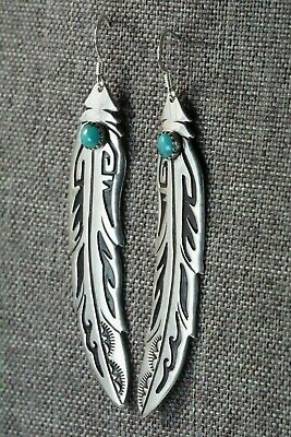 Navajo Turquoise & Sterling Silver Earrings - Richard Singer