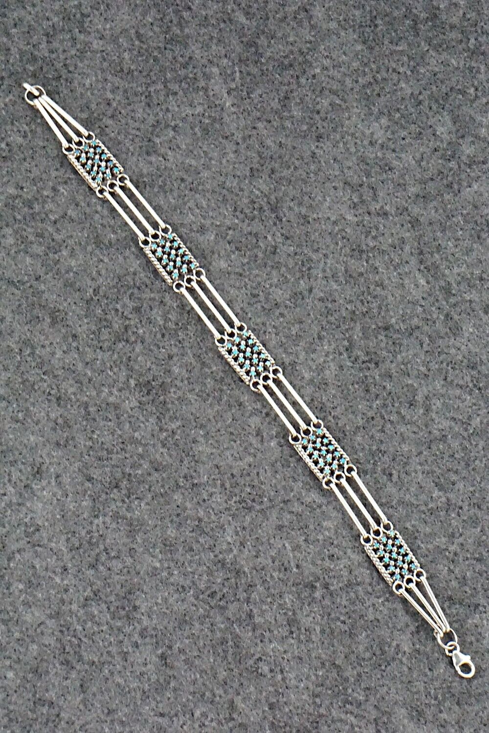 Turquoise & Sterling Silver Link Bracelet - Justin Amesoli