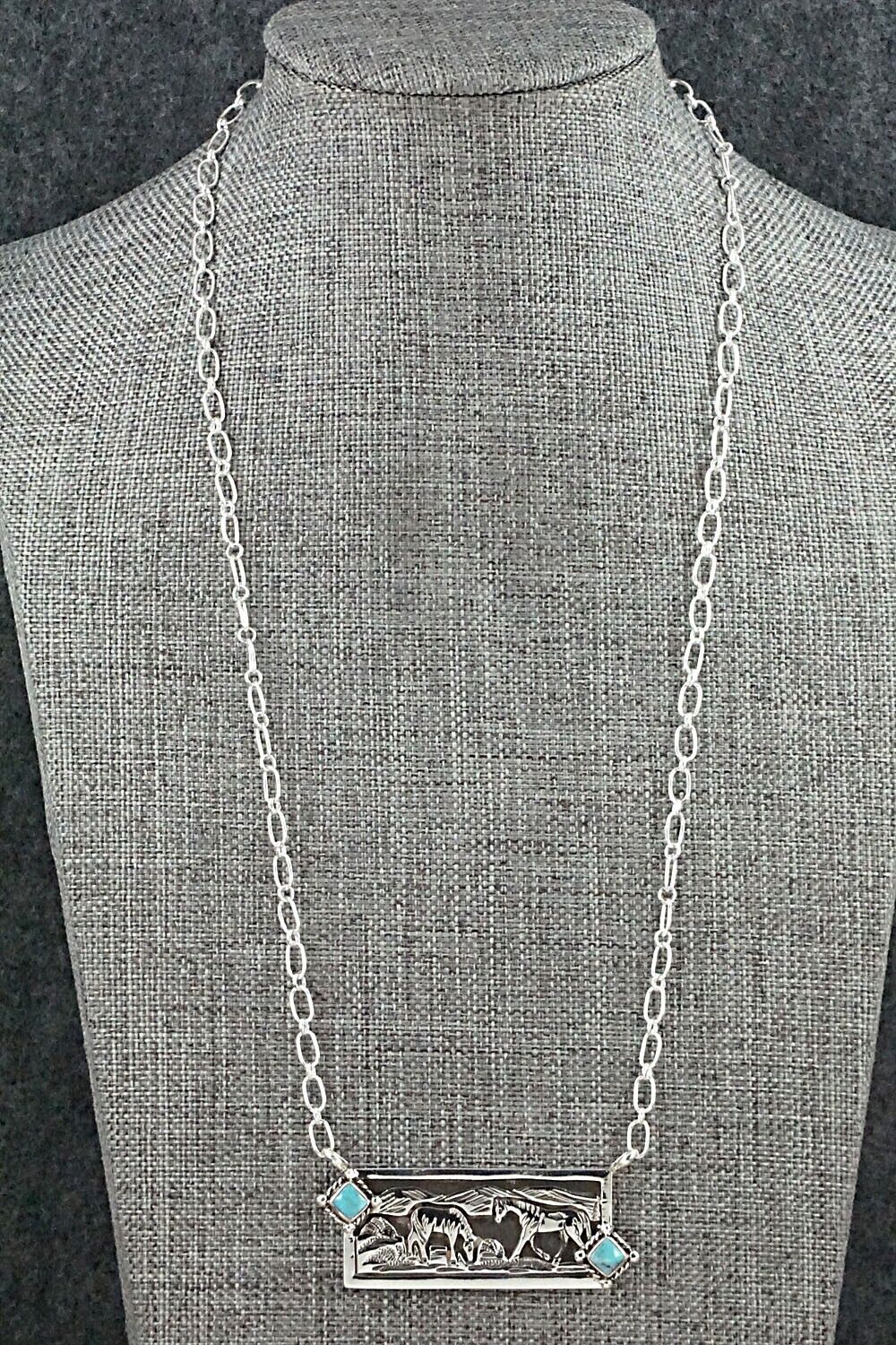 Turquoise & Sterling Silver Necklace - Jeremy Delgarito