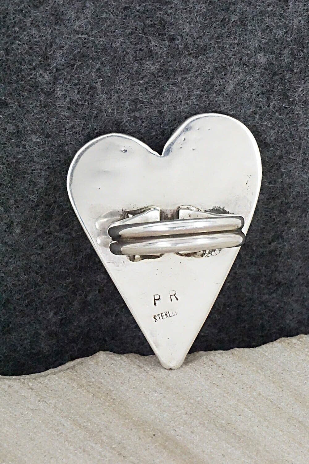 Coral & Sterling Silver Ring - Priscilla Reeder - Size 8