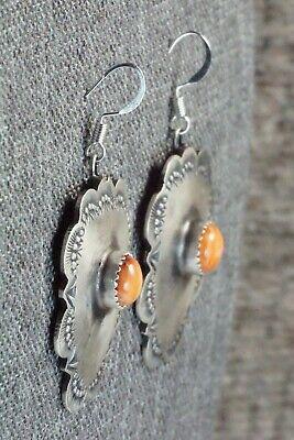 Spiny Oyster & Sterling Silver Earrings - Shawn Cayatineto - High Lonesome Trading