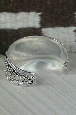 Navajo Sterling Silver Floral Bracelet - Freddie James