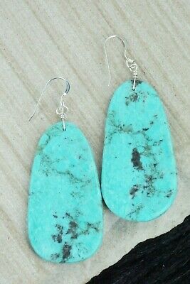 Turquoise & Sterling Silver Earrings - Lupe Lovato