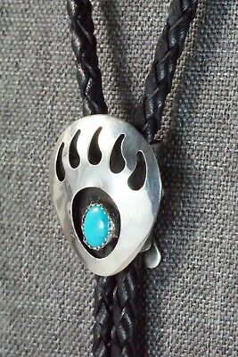 Turquoise & Sterling Silver Bolo Tie - Virginia Long