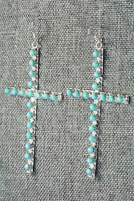 Turquoise & Sterling Silver Earrings - Lorinda Edaakie