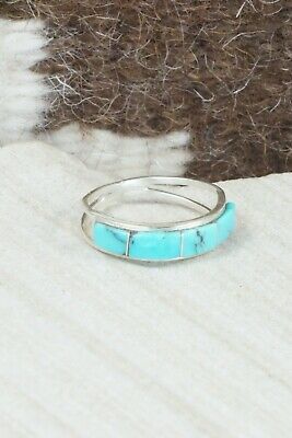 Turquoise & Sterling Silver Ring - Gloria Waseta - Size 7.5
