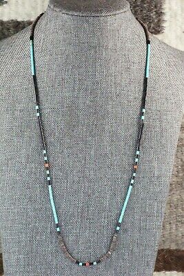 Turquoise, Shell, Coral & Sterling Silver Necklace - Esquipula Tenorio