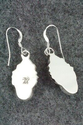 Turquoise, Coral and Sterling Silver Earrings - Roberta Begay