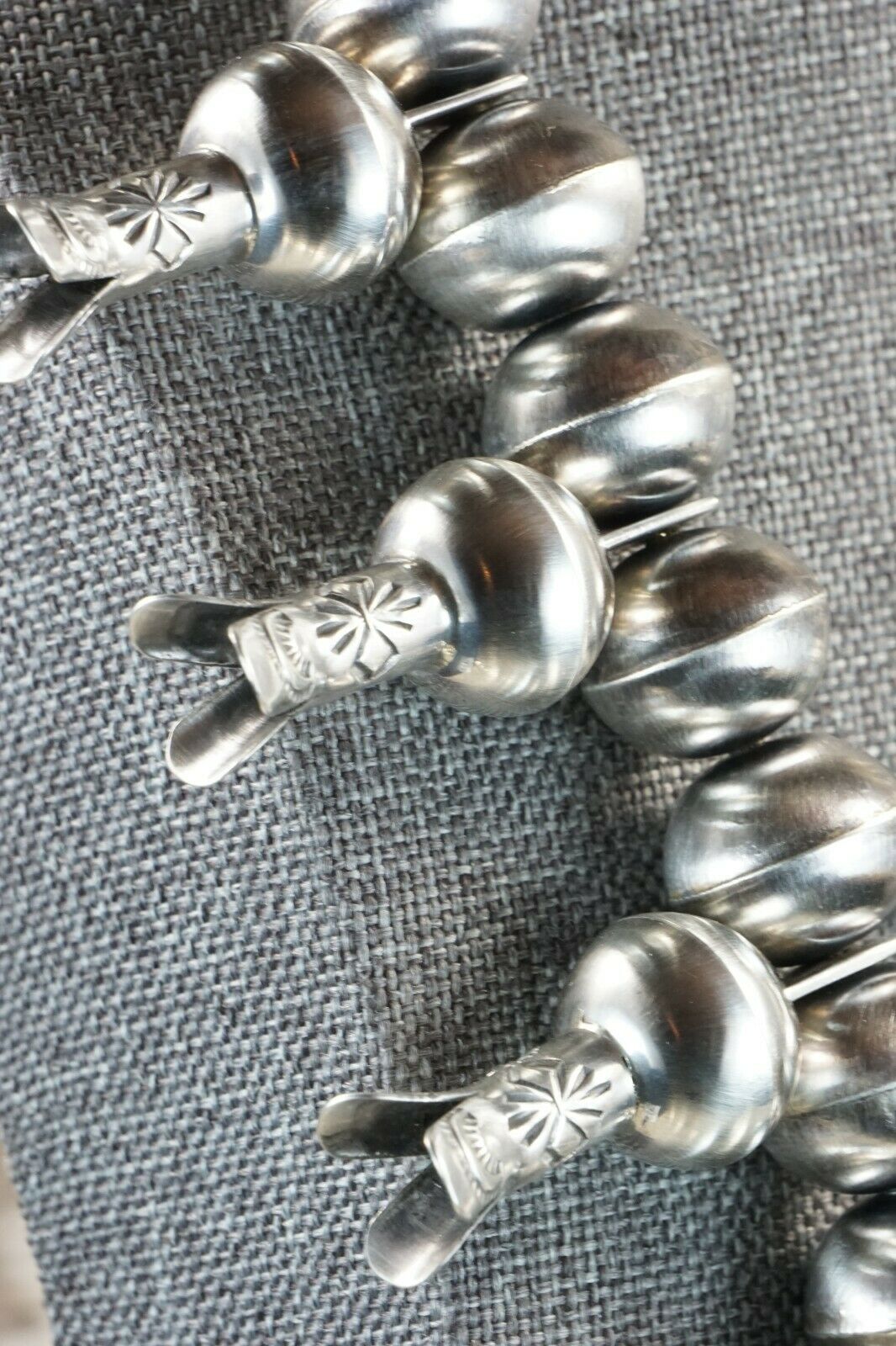 Turquoise & Sterling Silver Squash Blossom & Earrings - Chris Hale