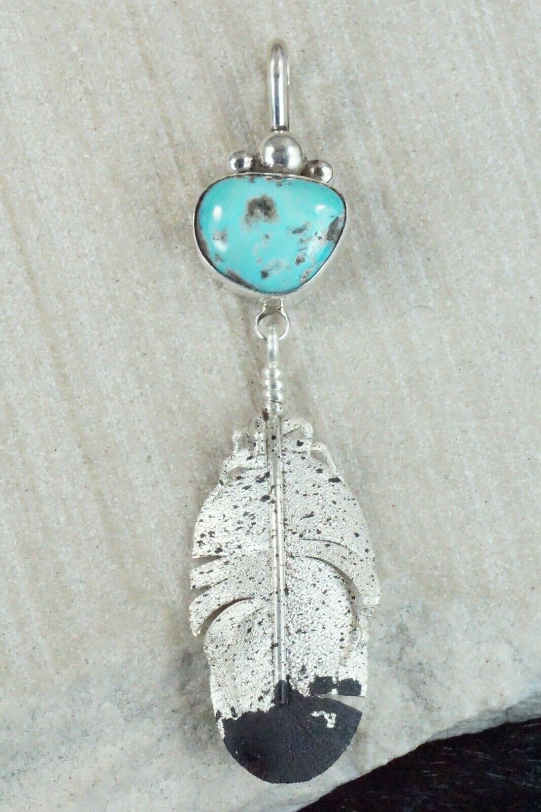 Turquoise & Sterling Silver Pendant - Ernest Rangel