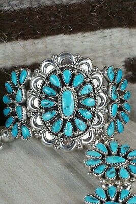 Turquoise & Sterling Silver Squash Blossom Set - Eunise Wilson