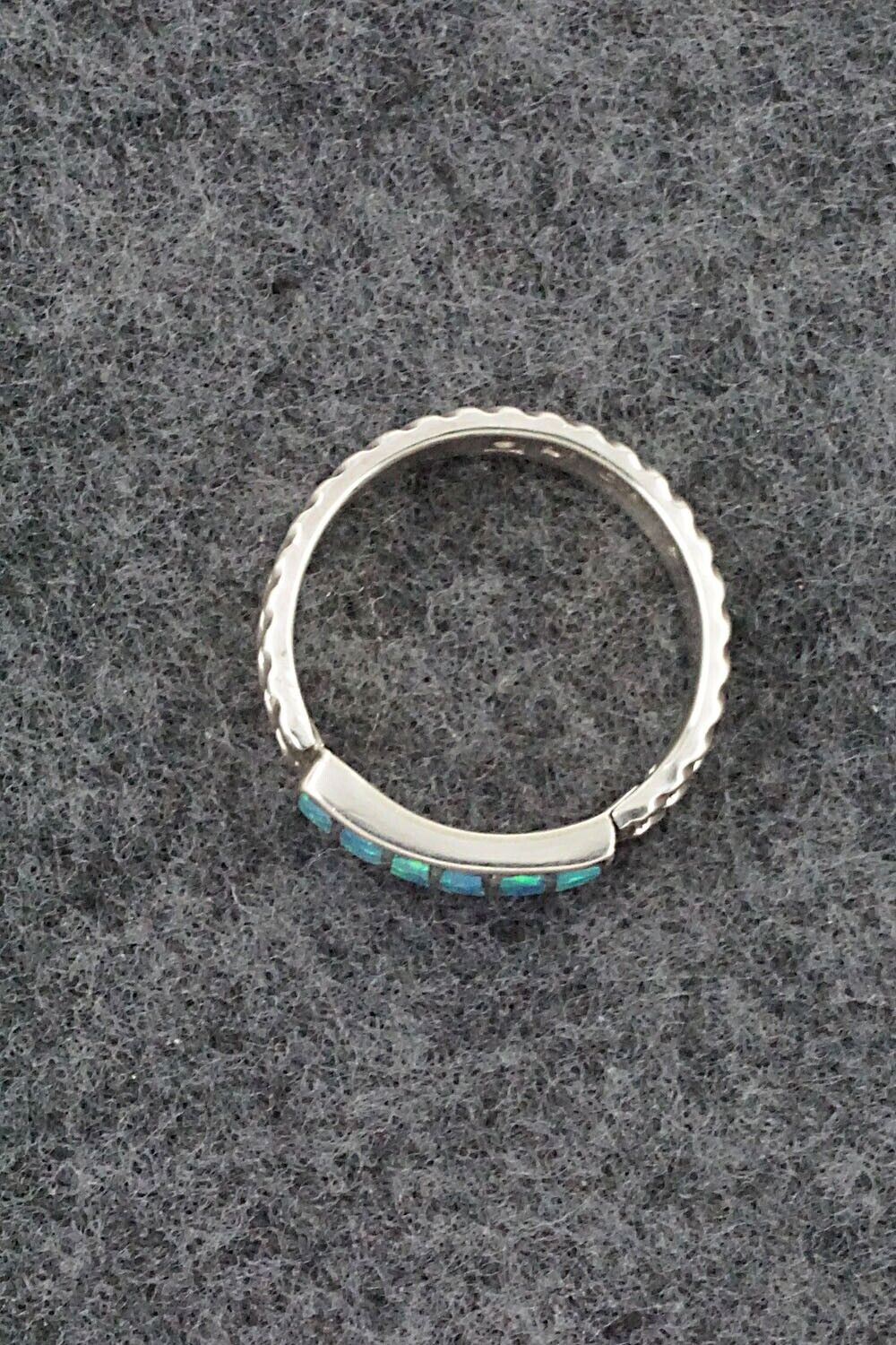 Opalite & Sterling Silver Inlay Ring - Orlando Laweka - Size 7.25