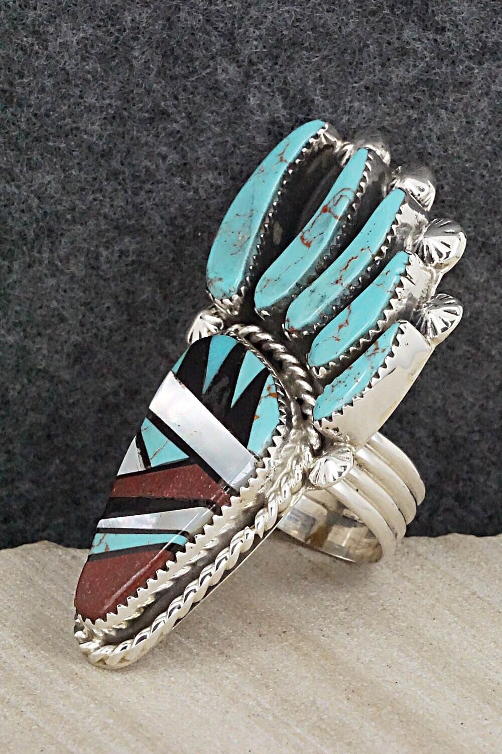 Multi-Stone & Sterling Silver Ring - Ben Livingston - Size 9.5