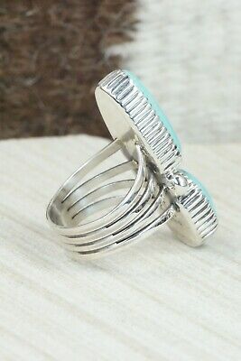 Turquoise and Sterling Silver Ring - Alvin Joe - Size 8.25