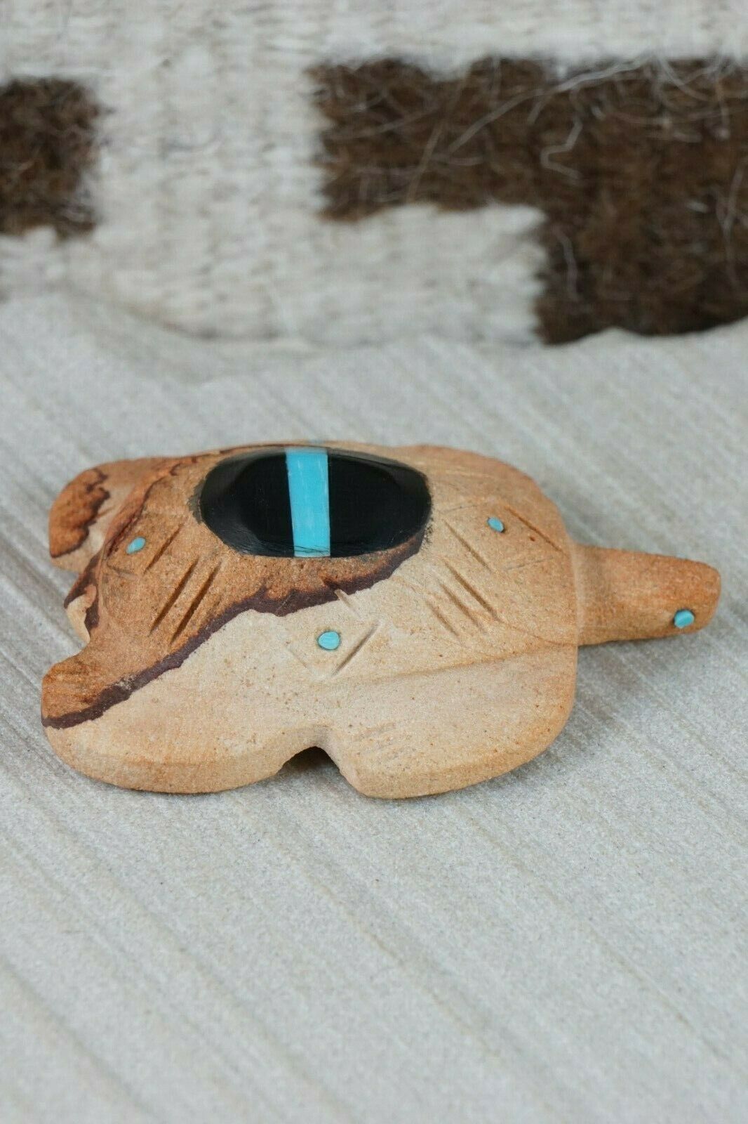 Turtle Zuni Fetish Carving - Brandon Phillips - High Lonesome Trading