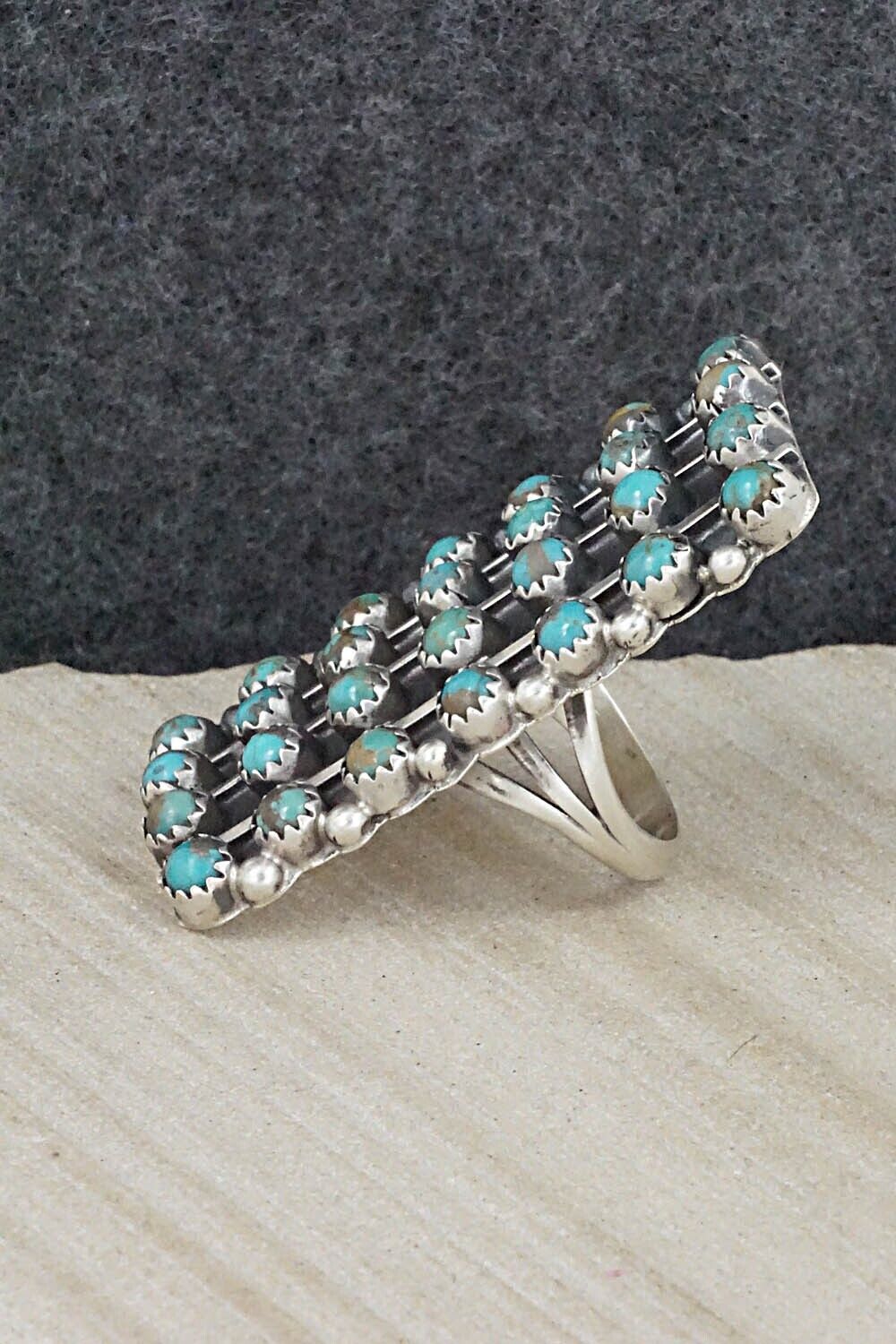 Turquoise & Sterling Silver Ring - Roberta Begay - Size 7.5