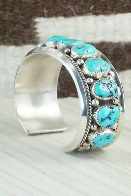 Turquoise & Sterling Silver Bracelet - Leslie Nez