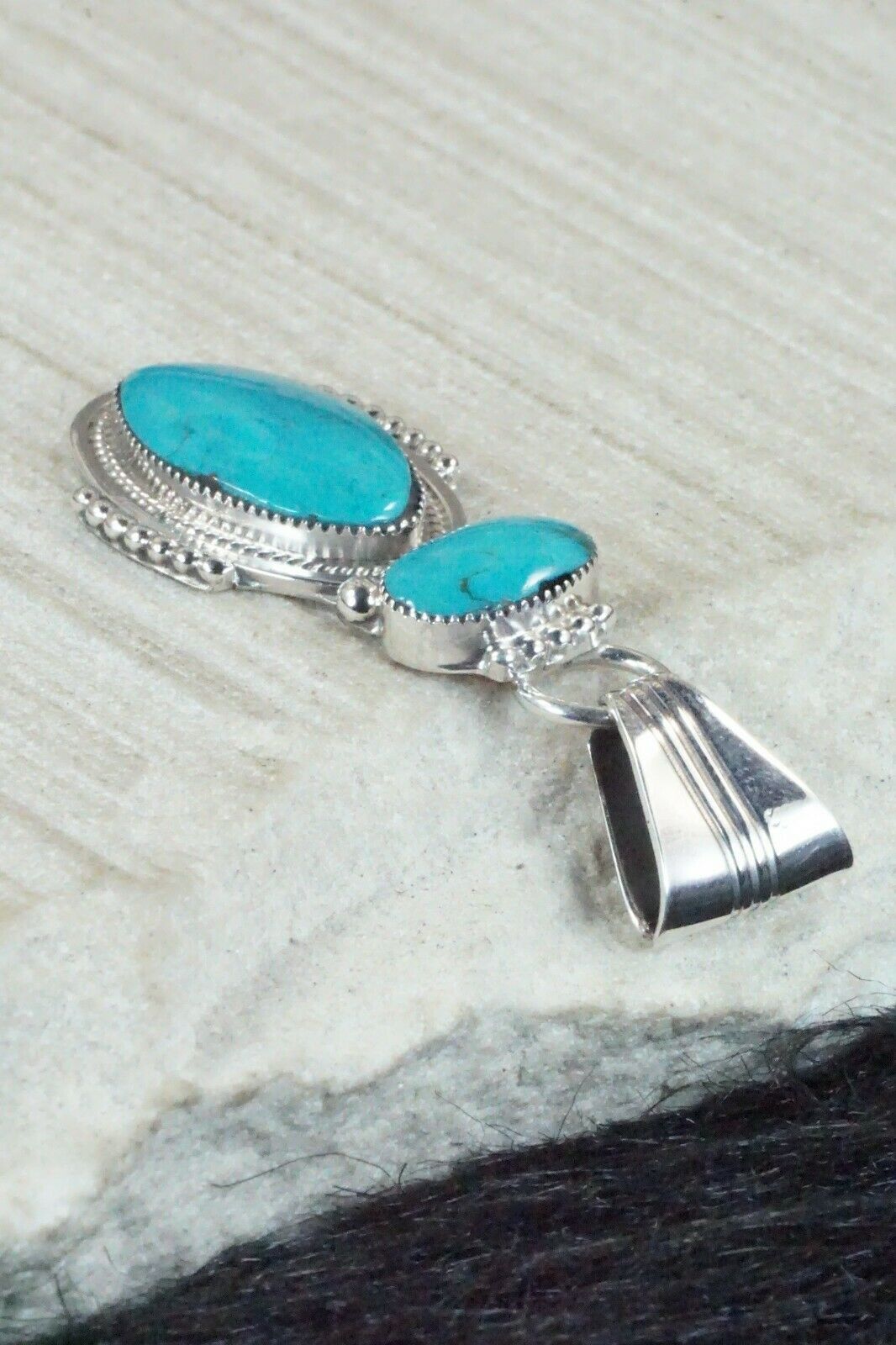 Turquoise and Sterling Silver Pendant - Bobby Platero