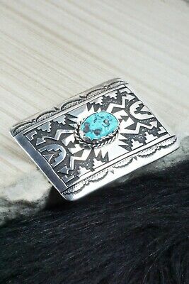 Turquoise & Sterling Silver Belt Buckle - Rosita Singer